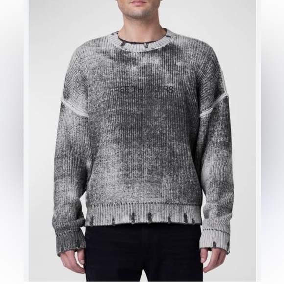 Hudson free thinkers distressed two tone ribbed sweater‎ men’s medium NWT - Picture 1 of 11